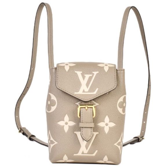 Louis Vuitton Tiny Backpack Monogram Implant Leather Rucksack Bicolor - Picture 1 of 8